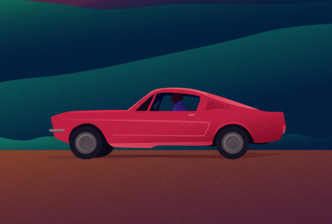 Painted red car
