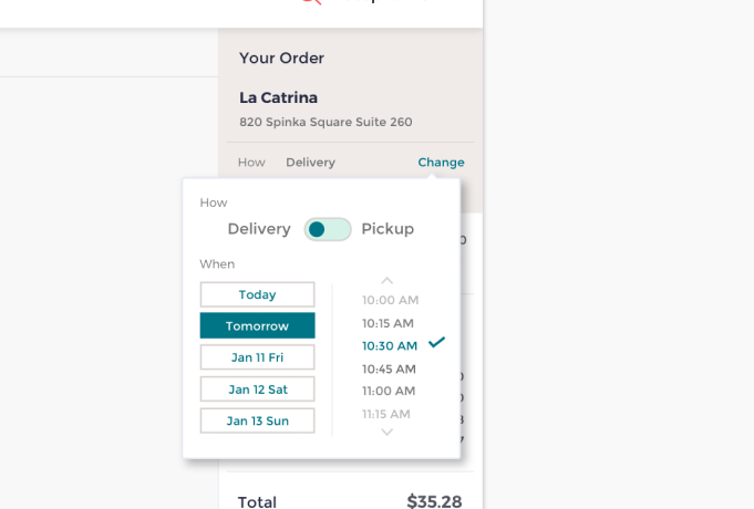 Dashboard menu